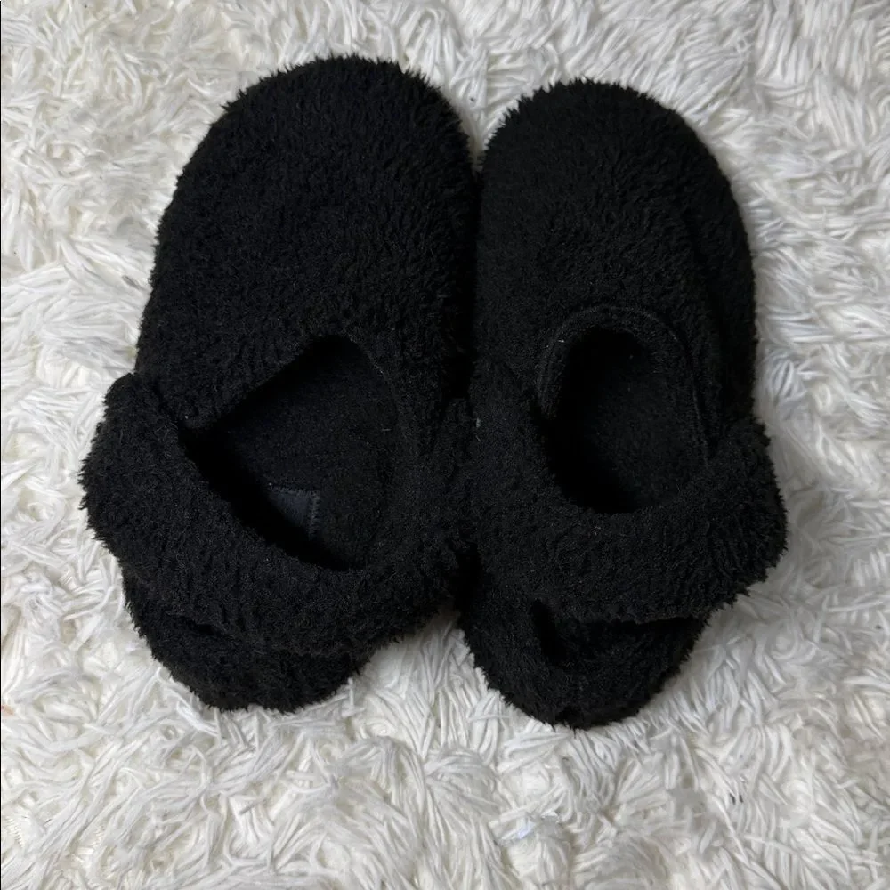 Crocs Black Fuzzy Slippers 4Y